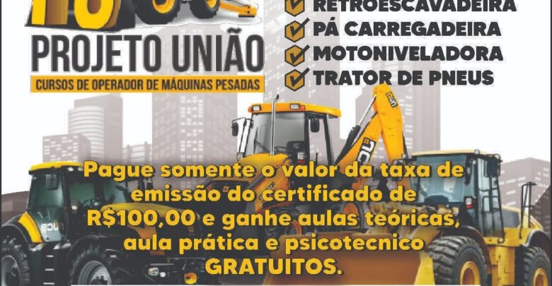 Inscrições para o Curso de Operador de Máquinas Pesadas estão abertas!