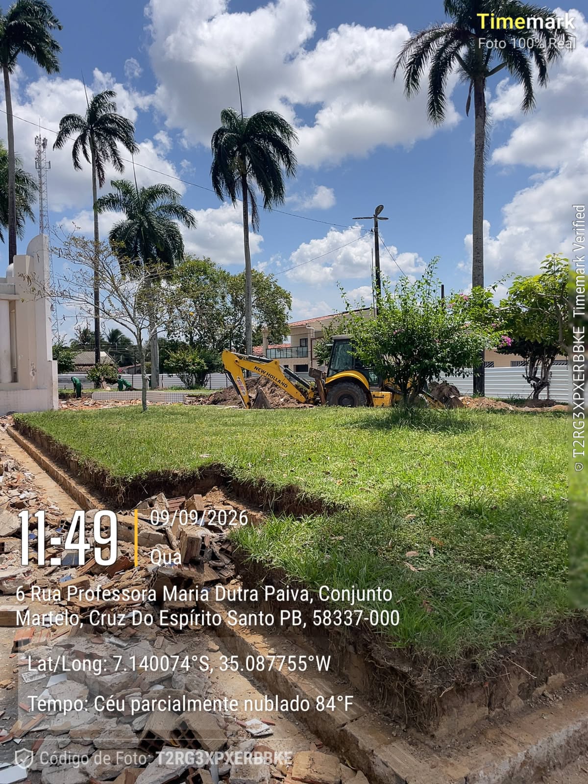 Foto mais recente da obra: Contratação de empresa especializada para execução de reforma da Praça Renato Ribeiro Coutinho no município de Cruz do Espírito Santo.